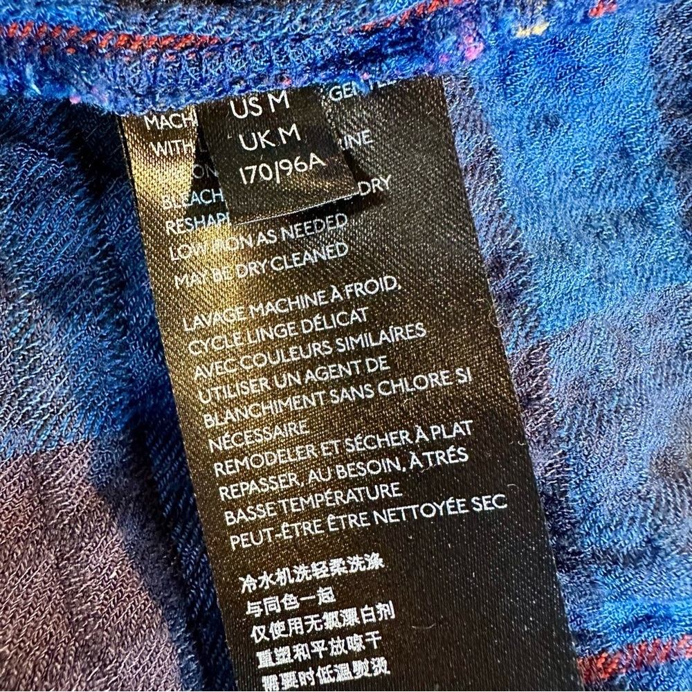 Anthropologie ‘Isadora’ Button-Back Flannel Tunic in Blue Plaid Size Medium - Picture 10 of 13